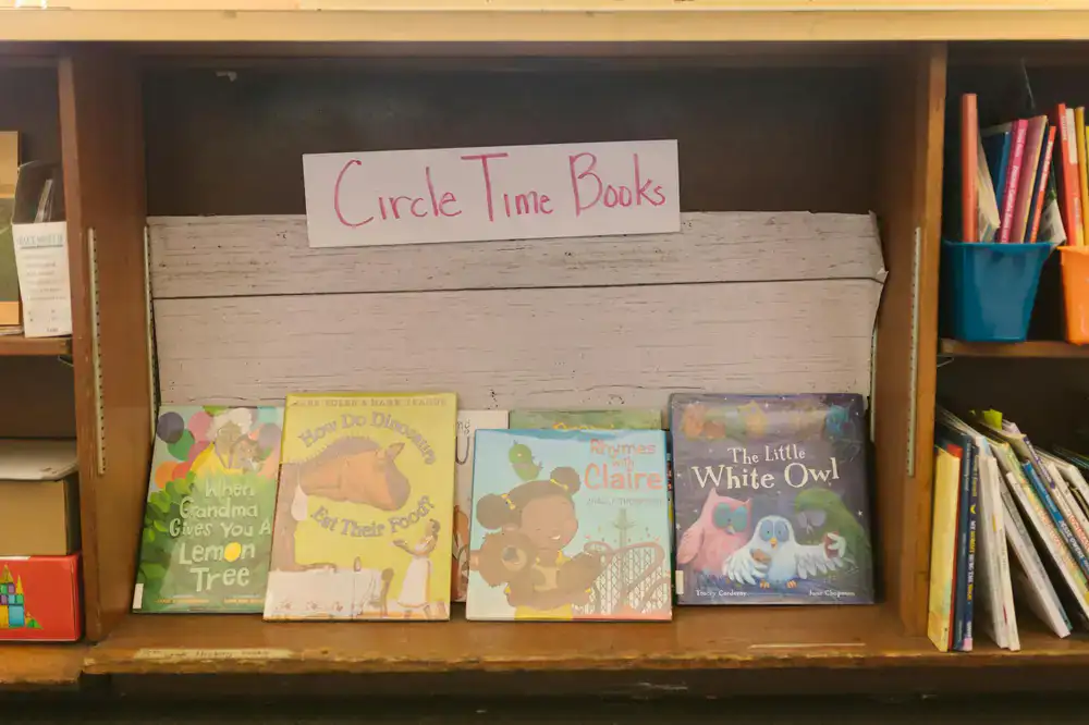 Colorful children's books displayed face-out